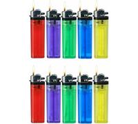 ezkart | Multipack Assorted Colour Disposable Lighters with Adjustable Flame and Child Safe, Easy to Use, Reliable Ignition, Multicolour and Vibrant (10)