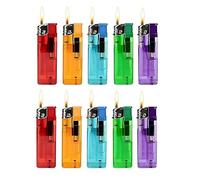 ezkart | Pack of 10 - Multipack Assorted Coloured Lighters with Adjustable Flame Lighter (10)