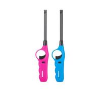 ezkart Pack of 2 Large BBQ Lighters Refillable Safety Gas with Assorted Colours Suitable for Kitchen, Barbecue, Candles, Camping, Cooking, BBQs, Fireworks etc (2)