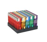 ezkart | Pack of 25 - Multipack Assorted Coloured Lighters with Adjustable Flame Lighter (25)