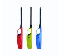 ezkart Pack of 3 Large BBQ Lighters Refillable Safety Gas with Assorted Colours Suitable for Kitchen, Barbecue, Candles, Camping, Cooking, BBQs, Fireworks etc