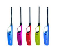 ezkart Pack of 5 Large Refillable BBQ Lighters with Safety gas, in Assorted colours. Suitable for Kitchen, Barbecue, Candles, Camping, Cooking, BBQs, fireworks, and more (5)