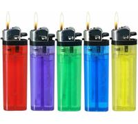 ezkart | Pack of 5- Multipack Assorted Colour Disposable Lighters with Adjustable Flame and Child Safe, Easy to Use, Reliable Ignition, Multicolour and Vibrant (5)
