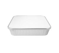 ezkart |Pack of 50| Strong Quality Aluminium Disposable Reusable Foil Food Containers with Lids is a Versatile and Convenient Solution for Storing and Serving Food No. 9 (50 Pk, 22.86x22.86x3.81 cm)