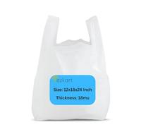 ezkart White Plastic Carrier Bags - Strong Vest Style Shopping Bags Small Plastic Bags for Retail, Groceries, Bin Use Clear & White Bag Options Disposable Carrier & Bin Bags (200)