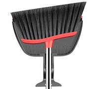 EZKEY Broom and Step-on Dustpan Set, 60-in Adjustable Long Handle Broom with Dustpan Combo Set Angle Broom for Sweeping Indoor Kitchen Dust Hair for Cleaning Wood Tile Laminate Concrete, Black&Red