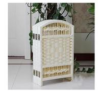 ezkxoprs Bedroom Nursery Privacy Screen, Weave Folding Room Divider - 4 Panel, Lightweight Decorative Separator for Living Room, Easy to Move (Color : White, Size : 70x120cm)