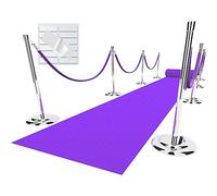 EZLucky Purple Carpet Runner for Party, 2.6X15ft, 130GSM Felt Non-Woven with Double-Sided No Traces Adhesive Sticke, Aisle Runner for Wedding, Movie Theme Party Decos, Pink Runway Rug for Prom