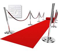 EZLucky Red Carpet Runner for Party, 2.6X30ft, 130GSM Felt Non-Woven Fabric, Hollywood Red Carpet for Event, Aisle Runner for Wedding Ceremony, Movie Theme Party Decorations, Red Runway Rug for Prom
