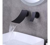 EZLUIYLDH Wall Mounted Basin Mixer Tap, HBF0624 Modern Waterfall Bathroom Sink Faucet, 59A Copper Concealed Sink Tap, Single Handle Vanity Faucet for Hotels and Apartments, with Embedded Box