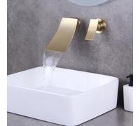 EZLUIYLDH Wall Mounted Basin Mixer Tap, HBF0624 Modern Waterfall Bathroom Sink Faucet, 59A Copper Concealed Sink Tap, Single Handle Vanity Faucet for Hotels and Apartments, with Embedded Box