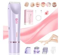 Ezme Razor for Women, The Trimmie 2.0 by Ezme, Replaceable Lady Facial Razor, Wet/Dry 2 in 1 Women Electric Shaver Dual Head Bikini Trimmer, Waterproof Wet & Dry Use for Body Hairs (Purple)