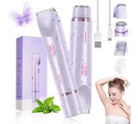 Ezme Razor,The Trimmie 2.0 by Ezme,Silky Glow Razor,Ezme Bikini Trimmer, 2 in 1 Electric Shaver Razors,Double-Headed Waterproof Wet & Dry Use for Bikini Area, Underarms, Legs, Arms (Purple)