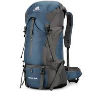 Ezmina 70L Hiking Backpack with Rain Cover Lightweight Camping Rucksack for Men Women Large Trekking Bag Waterproof Travel Backpacking Hiker Daypack for Touring Climbing Outdoor Sport Mountaineering