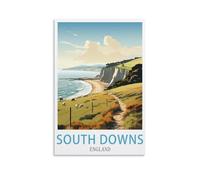 EZMLFA 5D Diamond Art Kits for Beginner,South Downs Englands,Diamond Art House DIY Diamond Art Kits for Home Wall Decor 50x60cm