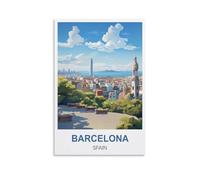 EZMLFA DIY Frameless Paint by Number Kits Barcelona Spain Paint by Numbers for Kids & Adults & Beginner, DIY Canvas Painting Gift Kits 20x30cm