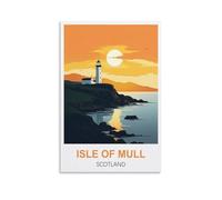 EZMLFA DIY Frameless Paint by Number Kits Isle of Mull Scotland Paint by Numbers for Kids & Adults & Beginner, DIY Canvas Painting Gift Kits 40x50cm