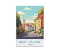 EZMLFA DIY Frameless Paint by Number Kits Shaftesbury Dorset with Brush and Acrylic Paint Kits Theme Digital Home Wall Artwork 40x50cm