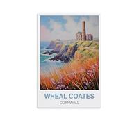 EZMLFA DIY Frameless Paint by Number Kits Wheal Coates Cornwall Paint by Numbers for Kids & Adults & Beginner, DIY Canvas Painting Gift Kits 20x30cm
