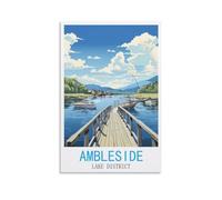 EZMLFA DIY Oil Painting Kits for Adults Kids,Ambleside Lake District Beginner to Advanced Number Painting Kit-Kits Include Acrylic Paints,Brushes 30x40cm