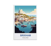 EZMLFA DIY Oil Painting Kits for Adults Kids,Brixham England Beginner to Advanced Number Painting Kit-Kits Include Acrylic Paints,Brushes 40x50cm