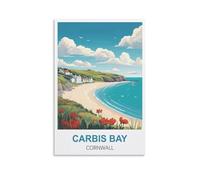 EZMLFA DIY Oil Painting Kits for Adults Kids,Carbis Bay Cornwall Beginner to Advanced Number Painting Kit-Kits Include Acrylic Paints,Brushes 40x50cm