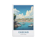 EZMLFA DIY Oil Painting Kits for Adults Kids,Cascais Portugal Beginner to Advanced Number Painting Kit-Kits Include Acrylic Paints,Brushes 40x50cm