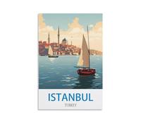 EZMLFA DIY Oil Painting Kits for Adults Kids Istanbul Turkey Paint by Number Kit On Canvas for Adults New Painters's Gift DIY Gifts 20x30cm