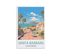 EZMLFA DIY Oil Painting Kits for Adults Kids,Santa Barbara California Beginner to Advanced Number Painting Kit-Kits Include Acrylic Paints,Brushes 30x40cm