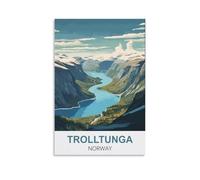 EZMLFA DIY Oil Painting Kits for Adults Kids,Trolltunga Norway Beginner to Advanced Number Painting Kit-Kits Include Acrylic Paints,Brushes 40x50cm