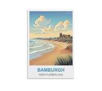 EZMLFA DIY Oil Painting Paint by Number Kit Bamburgh Northumberland Acrylic Watercolor Paint by Number for Kids Gift Decor 30x40cm