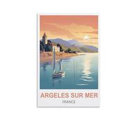 EZMLFA DIY Paint by Numbers Adult Landscape Argeles Sur Mer France DIY Oil Painting Kits Paint by Numbers Drawing on Canvas Art Home Decor Gifts 40x50cm