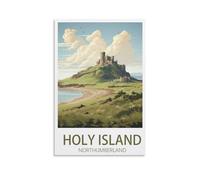 EZMLFA DIY Paint by Numbers Adult Landscape，Holy Island Northumberland DIY Oil Painting Kits Paint by Numbers Drawing on Canvas Art Home Decor Gifts 40x50cm