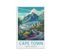 EZMLFA DIY Paint by Numbers Adult Landscape,South Africa Cape Town DIY Oil Painting Kits Paint by Numbers Drawing on Canvas Art Home Decor Gifts 30x40cm