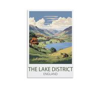 EZMLFA DIY Paint by Numbers Adult Landscape，The Lake District England Posters DIY Oil Painting Kits Paint by Numbers Drawing on Canvas Art Home Decor Gifts 20x30cm