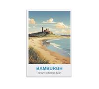 EZMLFA DIY Paint by Numbers for Adults Beginner Bamburgh Northumberland Paint by Numbers Oil Painting Canvas Print Wall Art Home Decoration 20x30cm