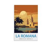 EZMLFA DIY Paint by Numbers for Adults Beginner La Romana Dominican Republic Paint by Numbers Oil Painting Canvas Print Wall Art Home Decoration 20x30cm