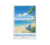 EZMLFA DIY Paint by Numbers for Adults Beginner New South Wales North Coasts Paint by Numbers Oil Painting Canvas Print Wall Art Home Decoration 30x40cm