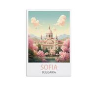 EZMLFA DIY Paint by Numbers for Adults Beginner Sofia Bulgaria DIY Oil Painting Paint by Number Kits Linen Canvas Wall Art House Decor 40x50cm