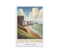 EZMLFA DIY Paint by Numbers for Adults Beginner，South Downs National Park DIY Oil Painting Paint by Number Kits Linen Canvas Wall Art House Decor 30x40cm