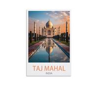 EZMLFA DIY Paint by Numbers for Adults Beginner，Taj Mahal India Sunset DIY Oil Painting Paint by Number Kits Linen Canvas Wall Art House Decor 50x60cm