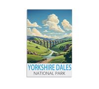 EZMLFA DIY Paint by Numbers for Adults Beginner,Yorkshire Dales National Park Paint by Numbers Oil Painting Canvas Print Wall Art Home Decoration 20x30cm