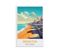 EZMLFA DIY Paint by Numbers for Adults Canvas，Brighton East Sussex Exquisite Oil Painting by Numbers Kits for Beginners 40x50cm