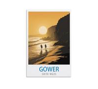 EZMLFA DIY Paint by Numbers for Adults Canvas，Gower South Wales Surf Exquisite Oil Painting by Numbers Kits for Beginners 30x40CM