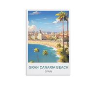 EZMLFA DIY Painting by Number Kits,Gran Canaria Beach Spain DIY Acrylic Painting by Numbers Kits with Brushes Acrylic Pigment Home 30x40cm