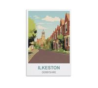 EZMLFA DIY Painting by Number Kits，Ilkeston Derbyshire Posters DIY Acrylic Painting by Numbers Kits with Brushes Acrylic Pigment Home 40x50cm