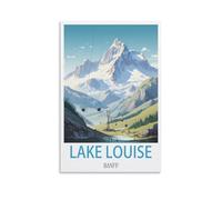 EZMLFA DIY Painting by Number Kits,Lake Louise Banff for Adults Beginner Canvas Acrylic Arts Craft for Home Wall Decor Drawing 20x30cm