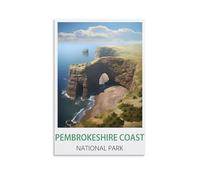 EZMLFA DIY Painting by Number Kits,Pembrokeshire Coast National Parks DIY Acrylic Painting by Numbers Kits with Brushes Acrylic Pigment Home 20x30cm