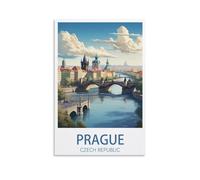 EZMLFA DIY Painting by Number Kits,Prague Czech Republics DIY Acrylic Painting by Numbers Kits with Brushes Acrylic Pigment Home 20x30cm