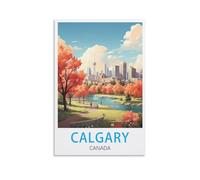 EZMLFA DIY Painting by Numbers Oil Painting Gift for Adults Children，Calgary Canada Painting by Numbers Kits Living Room Bedroom Wall Decoration 30x40cm